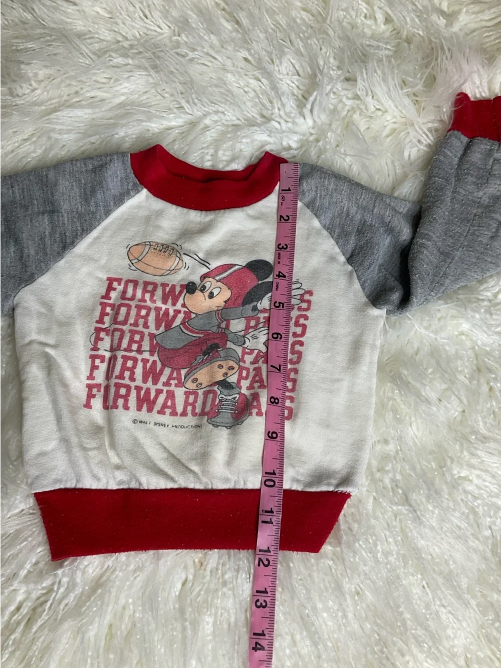 VTG Disney Mickey Mouse Football Raglan Sweatshirt Pants Set Toddler Track Suit